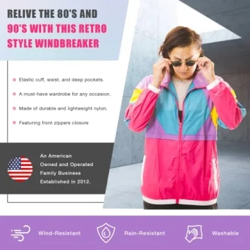 Funny Guy Mugs Retro Neon Windbreaker for All