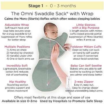 SwaddleDesigns Omni Swaddle Sack -Multi-Position Comfort for Infants