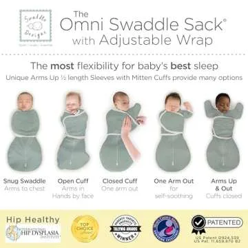 SwaddleDesigns Omni Swaddle Sack -Multi-Position Comfort for Infants