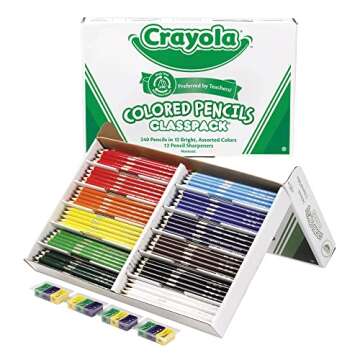 Crayola Colored Pencils Classpack (240 Ct), Bulk Classroom Supplies, Colored Pencils for School, 12 ...