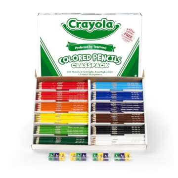 Crayola Colored Pencils Classpack (240 Ct), Bulk Classroom Supplies, Colored Pencils for School, 12 Assorted Colors, Nontoxic