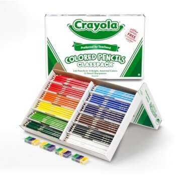 Crayola Colored Pencils Classpack (240 Ct), Bulk Classroom Supplies, Colored Pencils for School, 12 Assorted Colors, Nontoxic