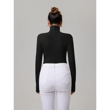 REORIA Women's Turtleneck Bodysuit - Style & Comfort