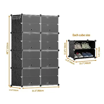 HOMIDEC 8 Tier Shoe Rack for 32 Pairs of Shoes