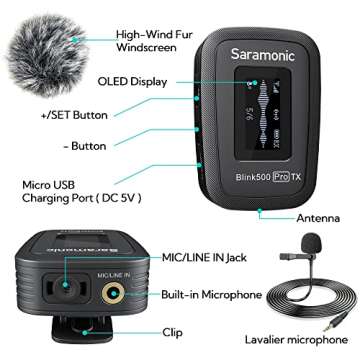 Saramonic Blink500 Pro: Mini Wireless Mic with Charging Case