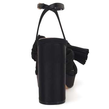 VETASTE Bow Knot Platform Heeled Sandals for Weddings