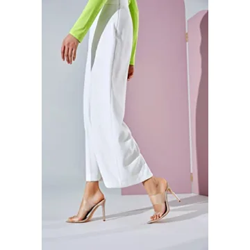 Vivianly Stylish Clear Pointed Toe Heels for Women