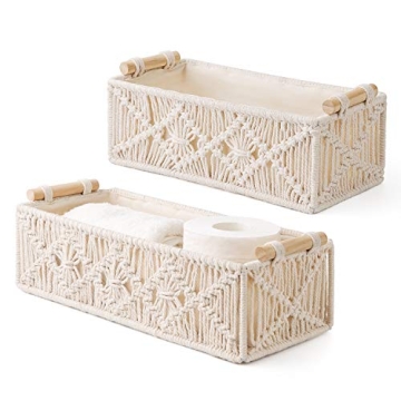 Mkono Macrame Storage Baskets for Stylish Organization