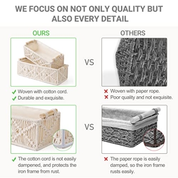 Mkono Macrame Storage Baskets for Stylish Organization