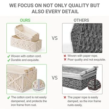 Mkono Macrame Storage Baskets for Stylish Organization