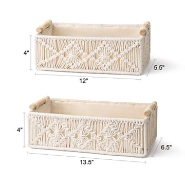 Mkono Macrame Storage Baskets for Stylish Organization