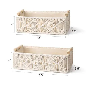 Mkono Macrame Storage Baskets for Stylish Organization