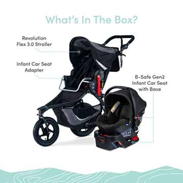 BOB Gear Revolution Flex 3.0 Travel System with B-Safe Gen2 Infant Car Seat Graphite Black