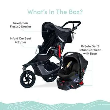 BOB Gear Revolution Flex 3.0 Travel System with B-Safe Gen2 Infant Car Seat Graphite Black