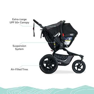 BOB Gear Revolution Flex 3.0 Travel System with B-Safe Gen2 Infant Car Seat Graphite Black