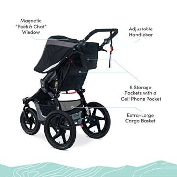 BOB Gear Revolution Flex 3.0 Travel System with B-Safe Gen2 Infant Car Seat Graphite Black