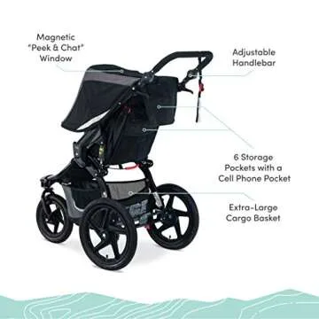 BOB Gear Revolution Flex 3.0 Travel System with B-Safe Gen2 Infant Car Seat Graphite Black