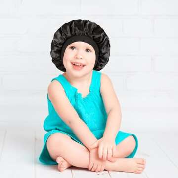 3 Pcs Kids Satin Bonnet Set – Adorable Sleeping Caps for Girls & Boys