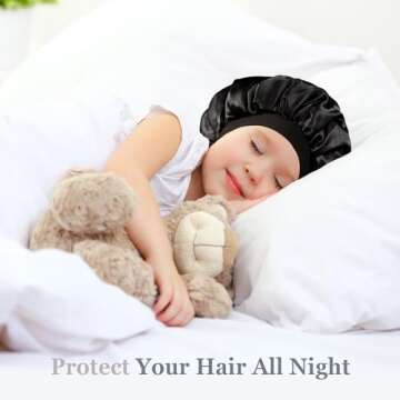 Cute Satin Bonnet Set for Kids - Frizz-Free Sleeping Caps