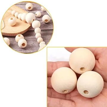 100Pcs 1 Inch Unfinished Wood Beads for Crafting