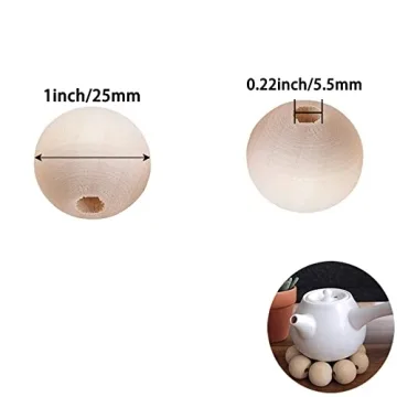 100Pcs 1 Inch Unfinished Wood Beads for Crafting
