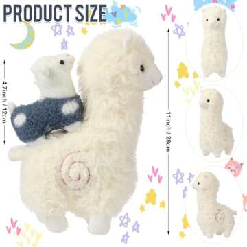 Civaner Llama Stuffed Animal with 4 Baby Llama Plushies Cute Alpaca Plush Set Soft Kawaii Alpaca Pillow for Kids Girls Birthday Mardi Gras Baby Shower Party Favors Student Easter Home Decors