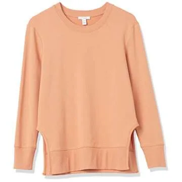 Daily Ritual Women's Long-Sleeve Crewneck Sweatshirt with Side Cutouts