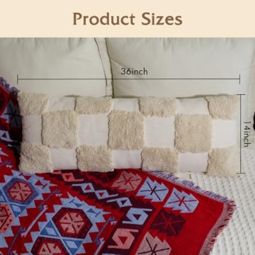 DoveeDosa Cream Lumbar Decorative Pillow Cover 14x36