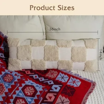 DoveeDosa Cream Lumbar Decorative Pillow Cover 14x36