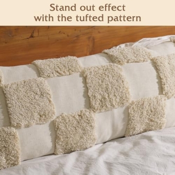 DoveeDosa Cream Lumbar Decorative Pillow Cover 14x36