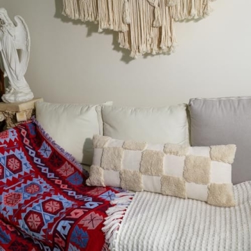 DoveeDosa Cream Lumbar Decorative Pillow Cover 14x36