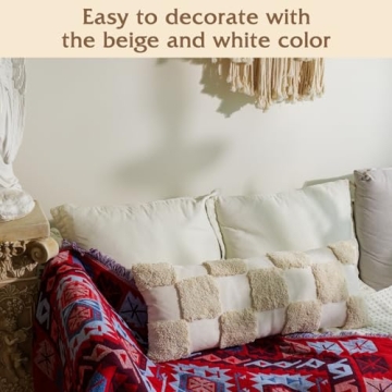 DoveeDosa Cream Lumbar Decorative Pillow Cover 14x36