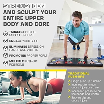 POWER PRESS Push Up Board for Home Workouts and Strength Training