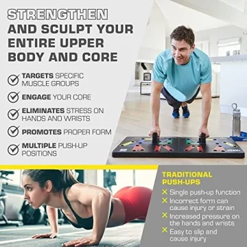 POWER PRESS Push Up Board for Home Workouts and Strength Training