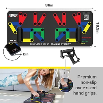 POWER PRESS Push Up Board for Home Workouts and Strength Training