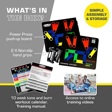 POWER PRESS Push Up Board for Home Workouts and Strength Training
