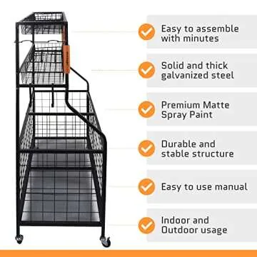 Ball Storage Organizer - Durable Sports Equipment Rack on Wheels