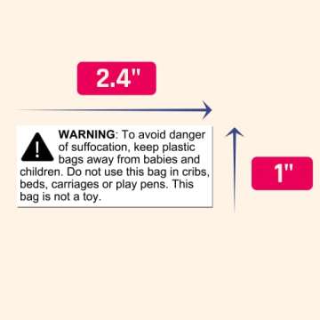 Rectangular Suffocation Warning Labels - Pack of 1000, 2.4 x 1