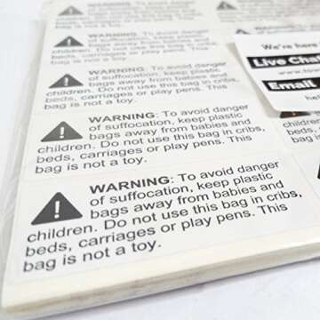 Rectangular Suffocation Warning Labels Pack of 1000