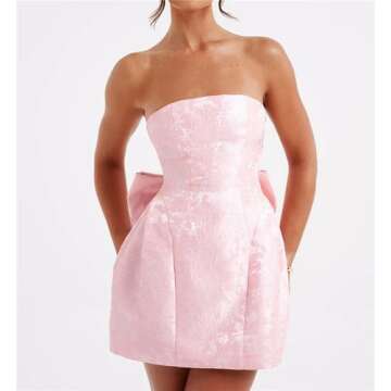 Stylish Rouinmo Satin Strapless Prom Dress for Women