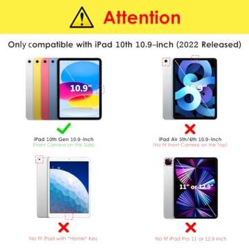 VIKESI Case for iPad (A16) 11-inch 2025 and iPad 10th Generation 10.9 Inch 2022, Clear Back and TPU ...