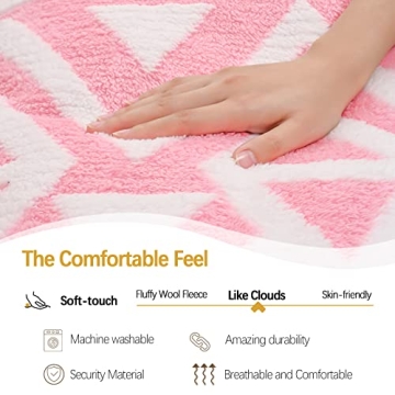 Merelax Fluffy Pink Throw Pillow Covers - Set of 2