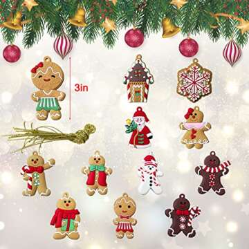 12pcs Cute Christmas Ornaments for Kids & Family
