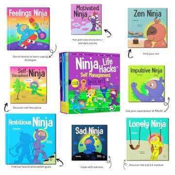 Ninja Life Hacks Self Management 8 Book Box Set (Books 33-40: Impulsive, Lonely, Sad, Ambitious, Zen...