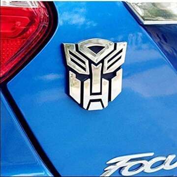 2 PCS in Set Transformers Emblem - 3" Tall for Car Autobot Sticker Pair Chrome Finish PVC Auto Emblems Transformers Autobot Car Accessories