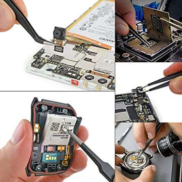 11 Pcs Silicone Resin Mold Tools Set Stirring Needle Spoon Tool Tweezers Precision Kit, Anti-Static Electronics Tweezers Set for Resin Art Crafts,Jewelry Making,DIY Epoxy Casting Molds(Rose Red)