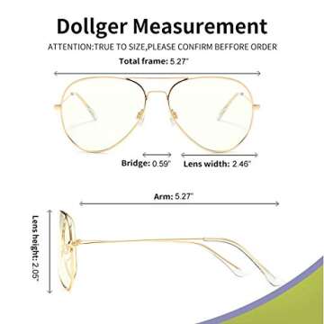 Dollger Blue Light Blocking Aviator Glasses for Eye Care