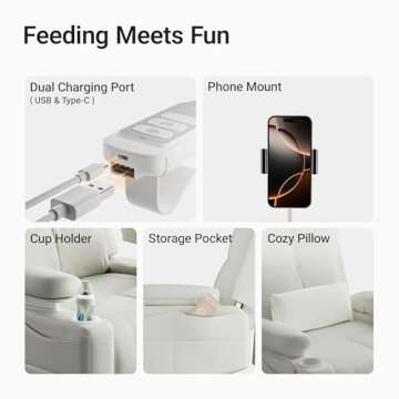 MAMAZING Chair for Nursing with Adjustable Armrests