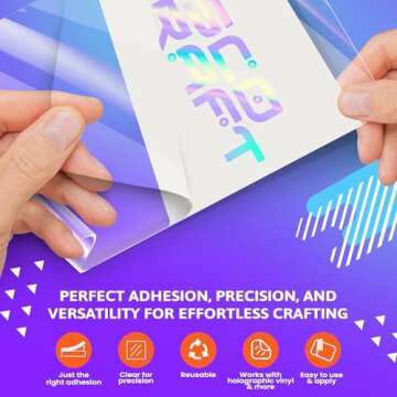 Frisco Craft Premium Tack Clear Transfer Tape for Vinyl with Paper Backing - Perfect for Self Adhesive Vinyl for Signs, Decals, Holographic Vinyl & More (Original Clear, 12" x 50 ft)