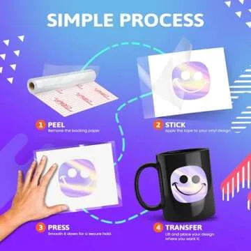 Frisco Craft Premium Tack Clear Transfer Tape for Vinyl with Paper Backing - Perfect for Self Adhesive Vinyl for Signs, Decals, Holographic Vinyl & More (Original Clear, 12" x 50 ft)